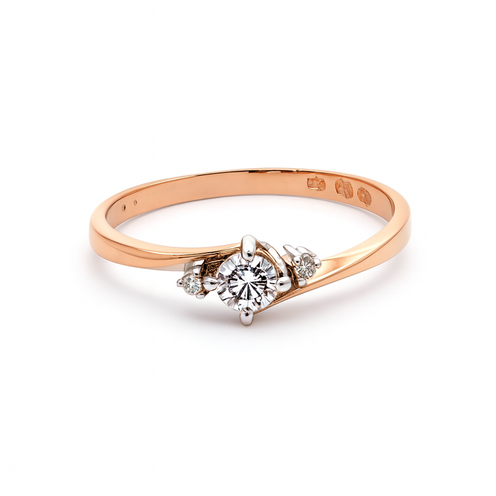 585 prabos rožinis auksas su 0.27 ct laboratoriniais deimantais VS2 F – ADORO