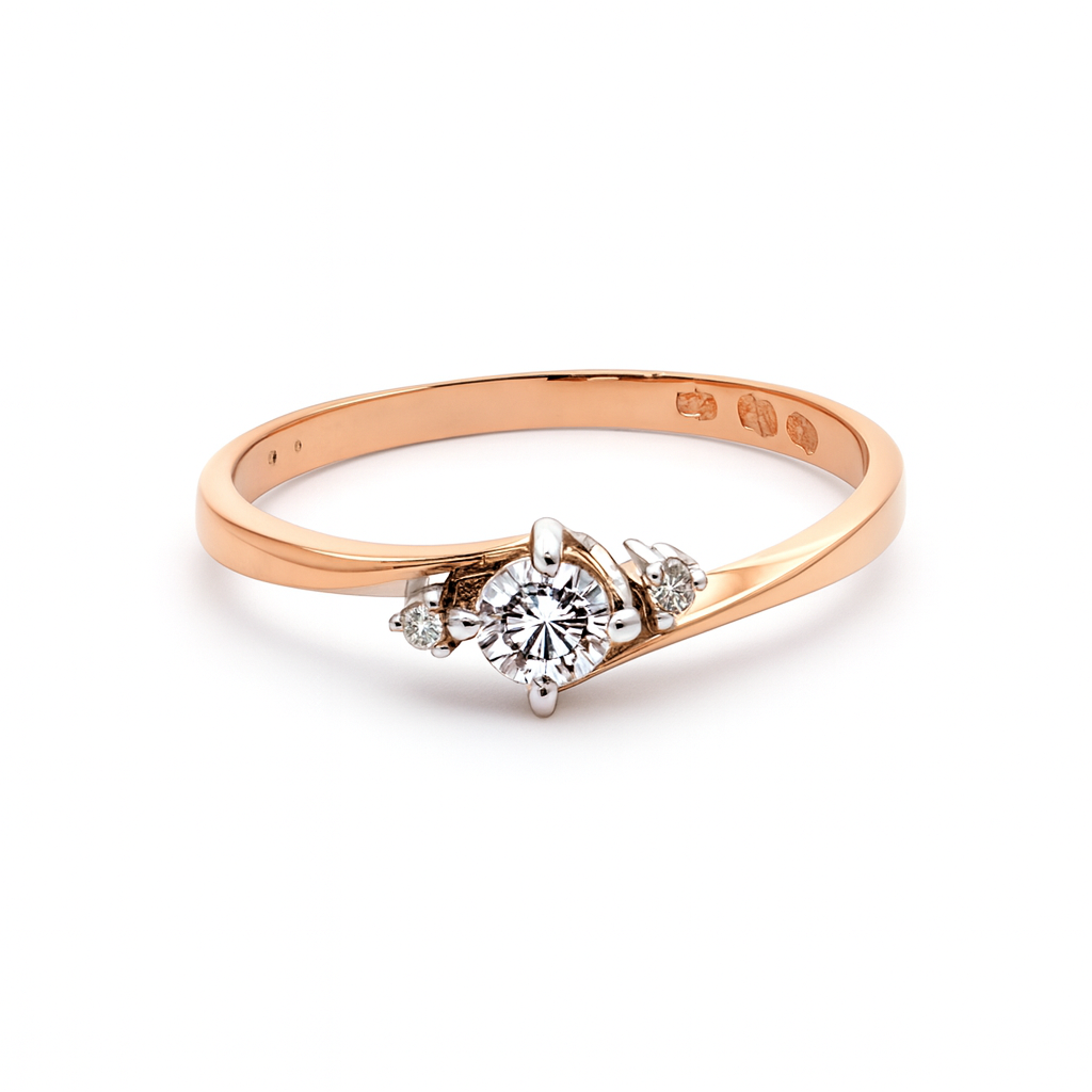 585 prabos rožinis auksas su 0.27 ct laboratoriniais deimantais VS2 F – ADORO