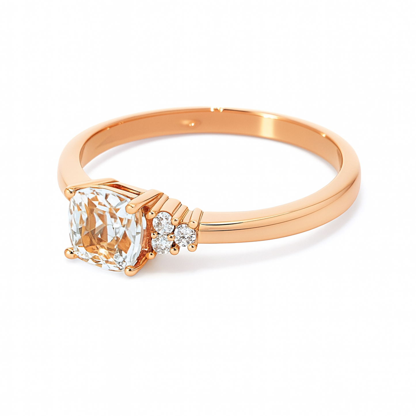 Auksinis žiedas su briliantais ir topazu white topaz | ADORO juvelyrika