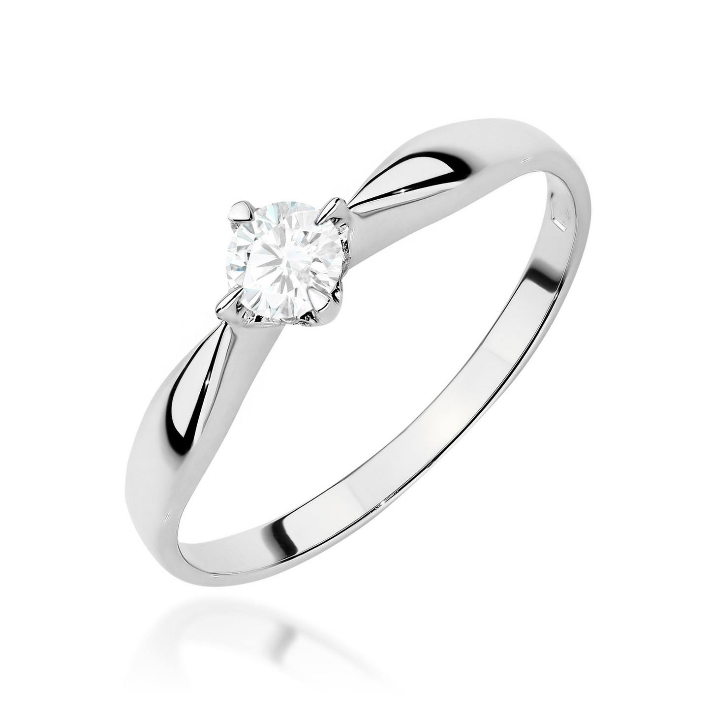 Balto aukso žiedas su 0,12 ct deimantu G171 | ADORO juvelyrika