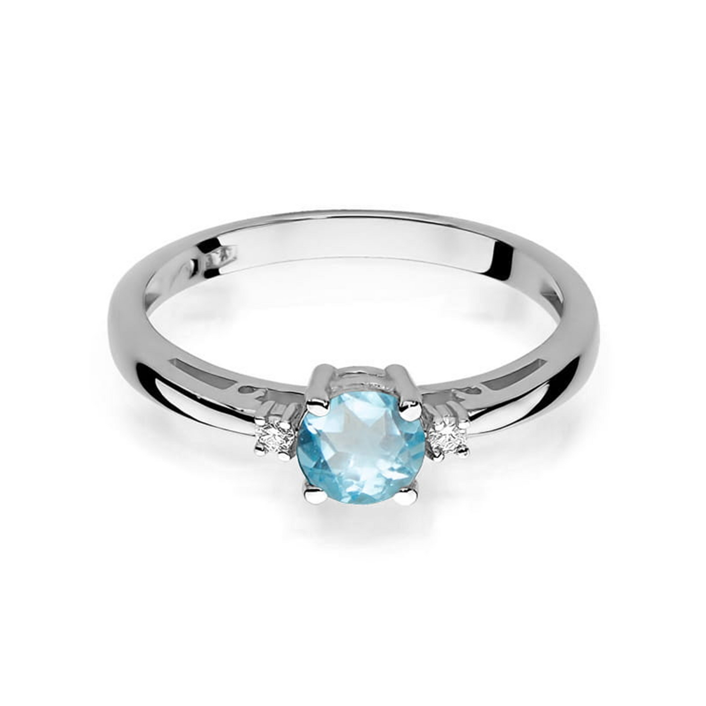 Balto aukso žiedas su 0.5 ct topazu ir briliantais TPZ | ADORO juvelyrika