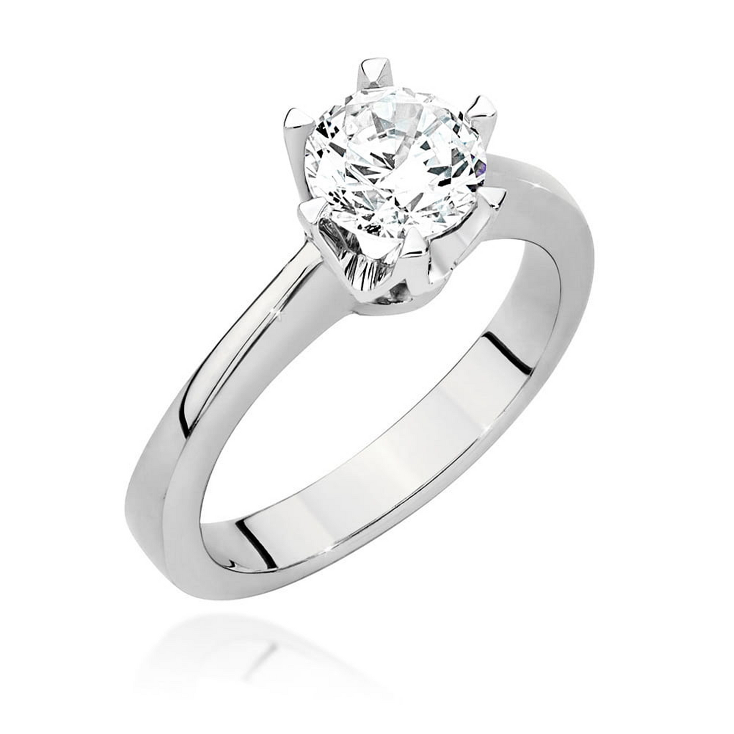 Balto aukso žiedas su 1,0 ct deimantu G220B | ADORO juvelyrika