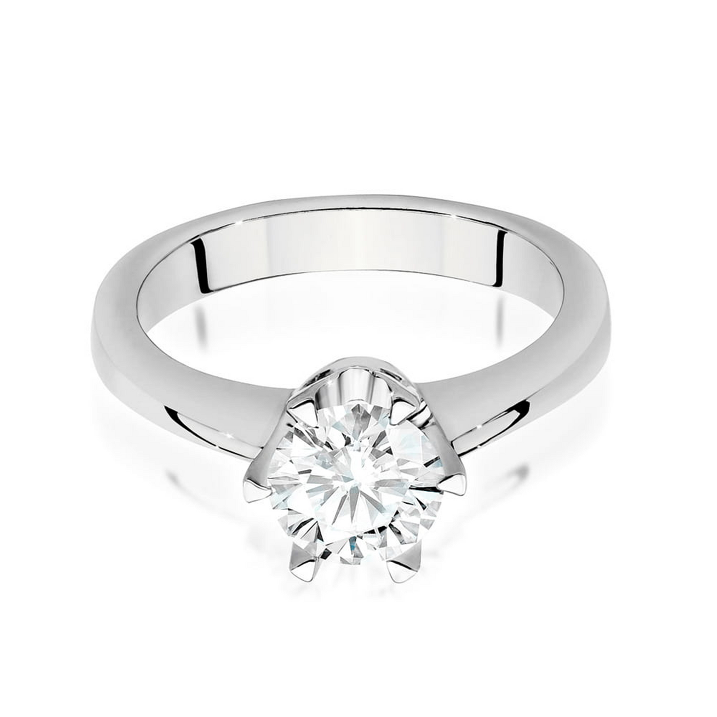 Balto aukso žiedas su 1,0 ct deimantu G220B | ADORO juvelyrika