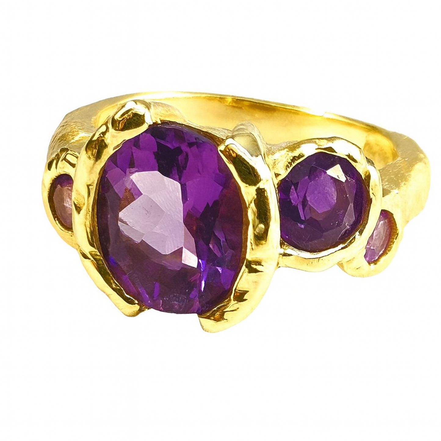 Geltono aukso žiedas su ametistais, 7.82 g, 3.0 ct | ADORO juvelyrika