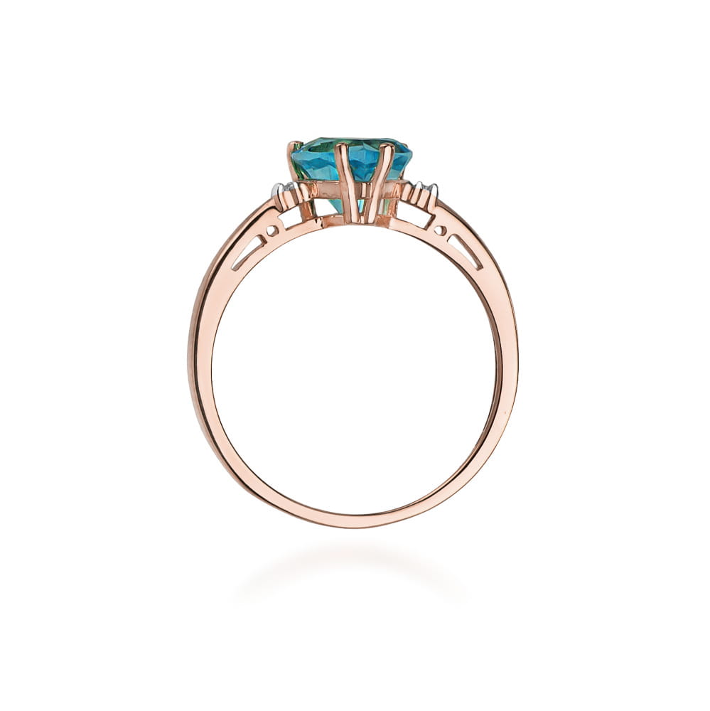 
                  
                    Raudono aukso žiedas su  1.7 ct topazu ir briliantais ŠIRDIS
                  
                