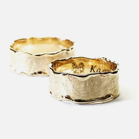 Autoriniai geltono aukso vestuviniai žiedai (pora) Glam