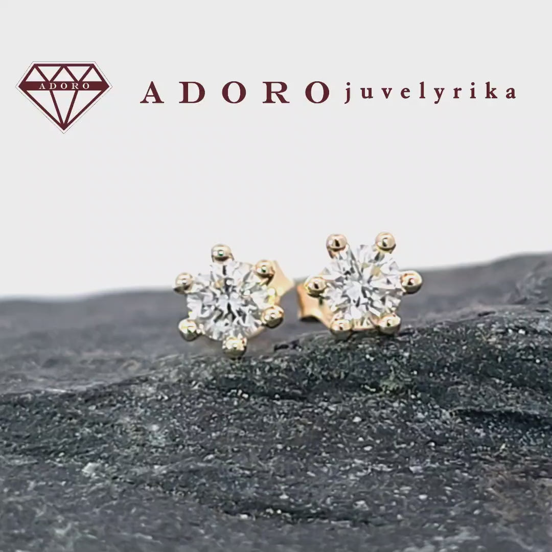 Geltono aukso auskarai su 0,60 ct laboratoriniais briliantais – elegancija ir prabanga viename.