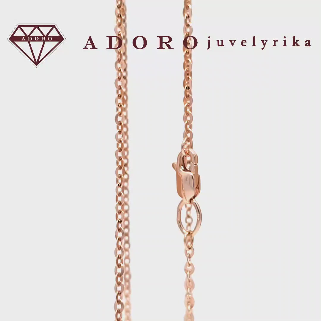 Raudono aukso grandinėlė su Hammered Forzentina pynimu, 50 cm – ADORO juvelyrika.