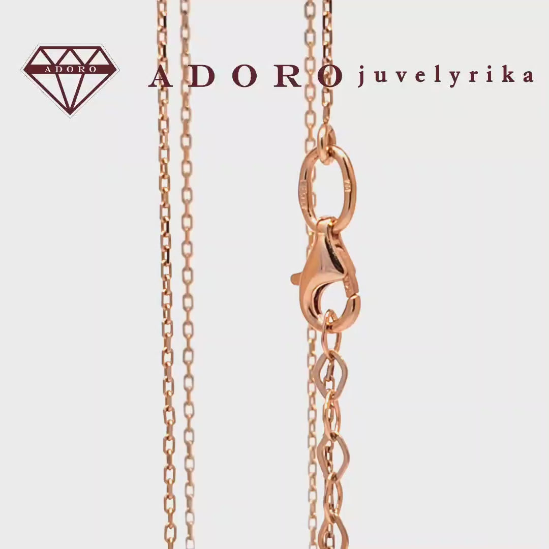 Raudono aukso grandinėlė su Oval Cable pynimu – 40 cm, 1.55 g
