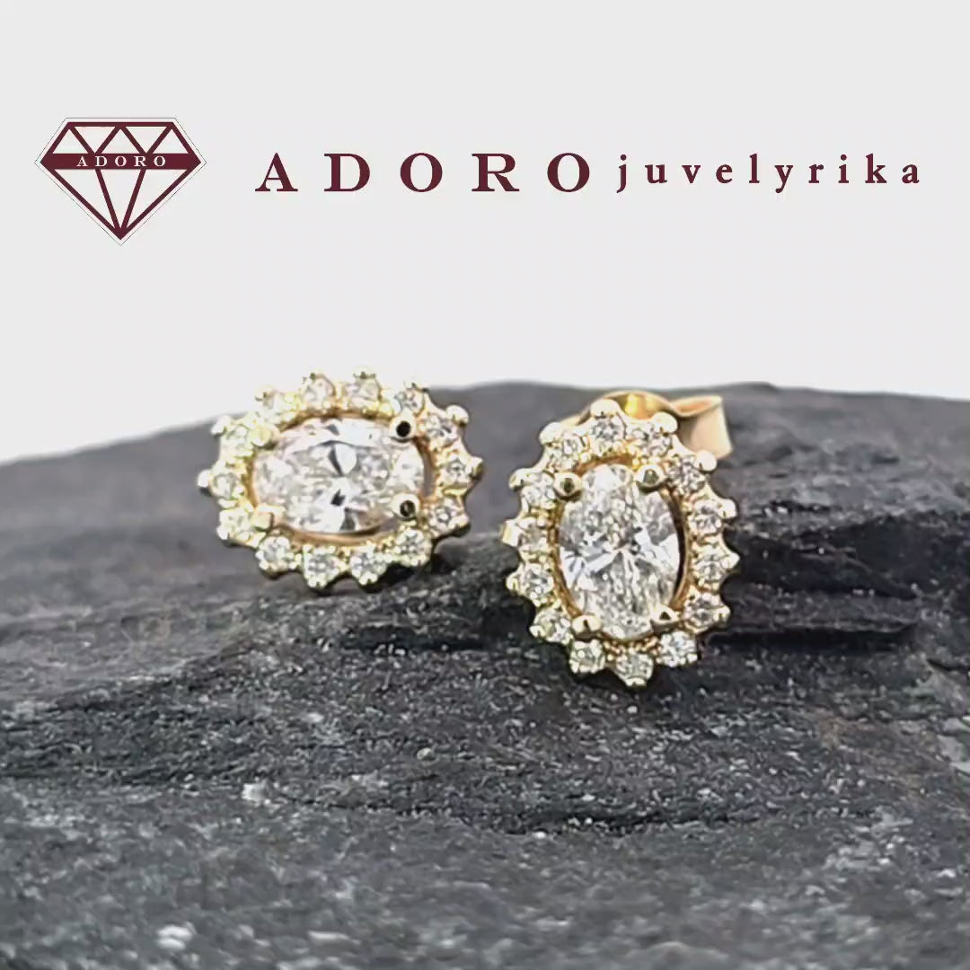 Prabangūs auskarai su 1.04 ct laboratoriniais deimantais