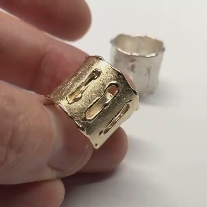 Platus autorinis auksinis žiedas – ADORO juvelyrika video