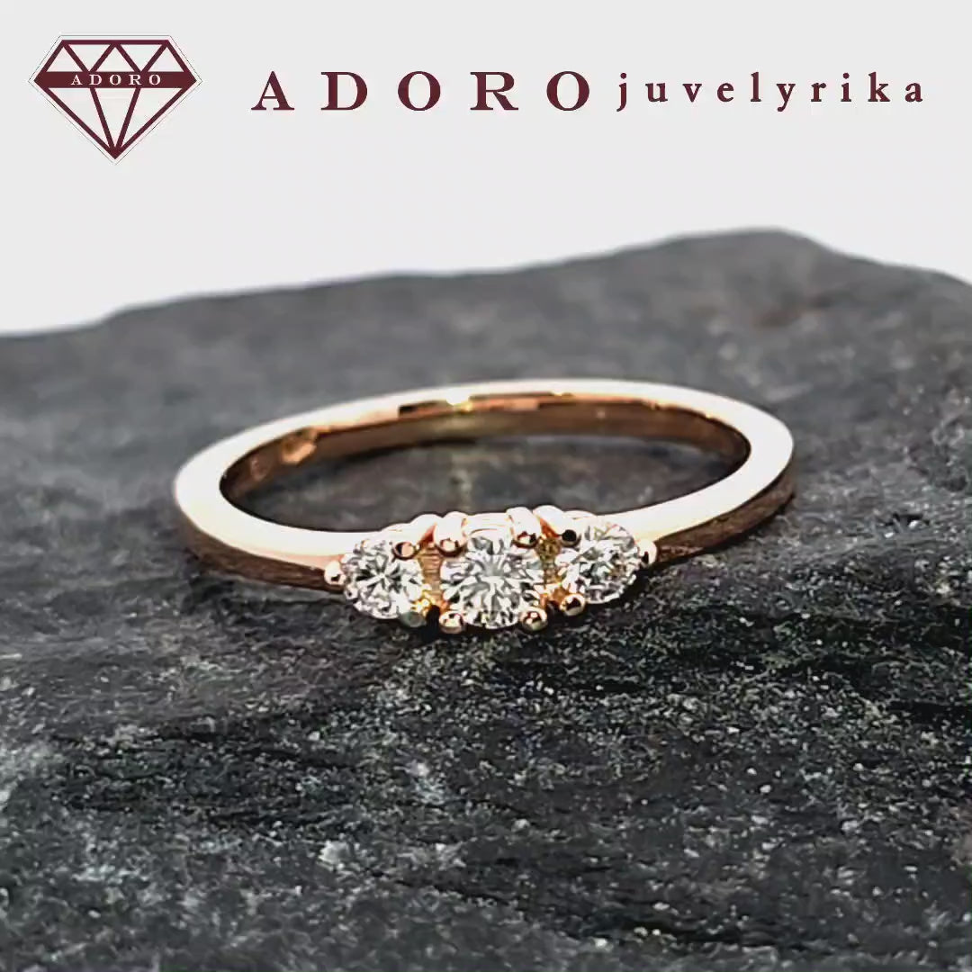 585 prabos rožinis auksas su 0.33 ct natūraliais deimantais SI2 H – ADORO