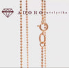 Raudono aukso grandinėlė su Ball Chain pynimu, 50 cm ilgio – ADORO juvelyrika.