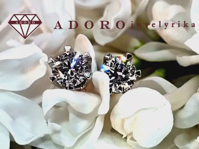 Prabangūs auskarai su 2 x 0.5 ct briliantais – ADORO juvelyrika