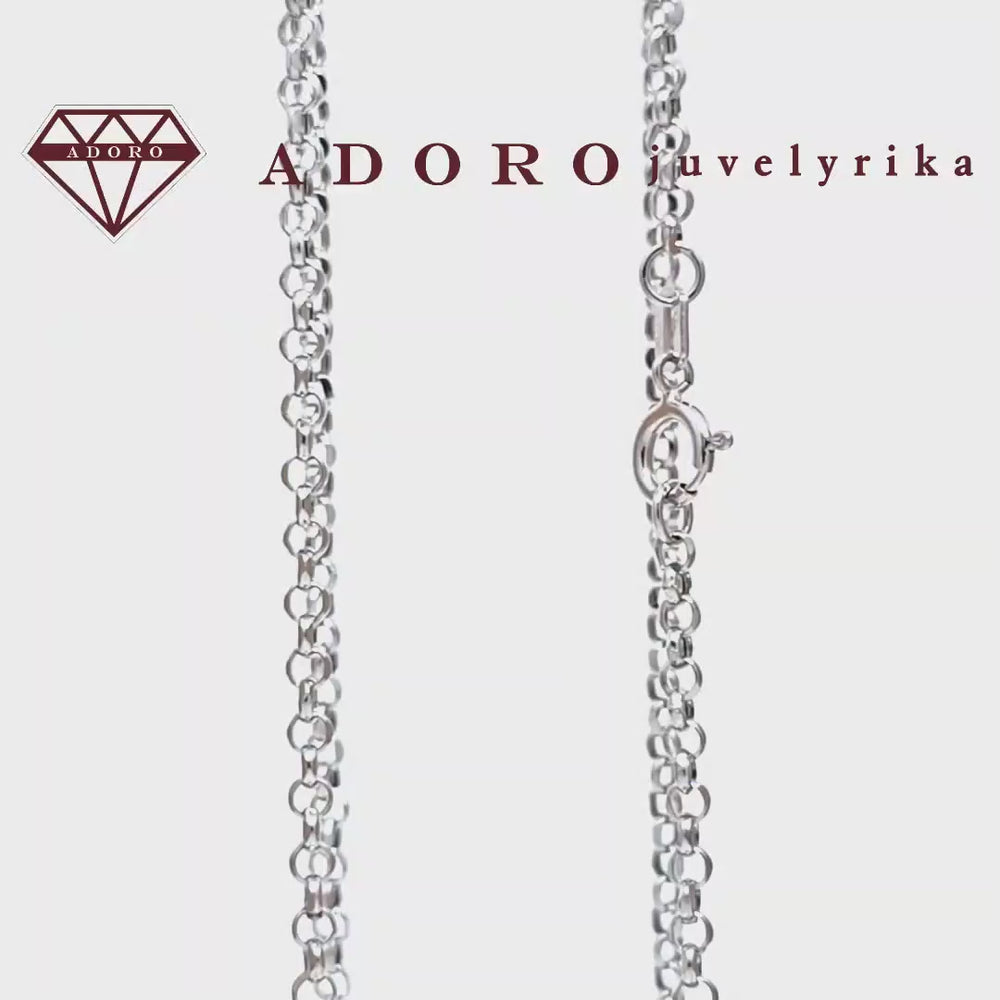Baltos spalvos aukso grandinėlė Bead pynimu – 50 cm ilgio, 2 mm pločio