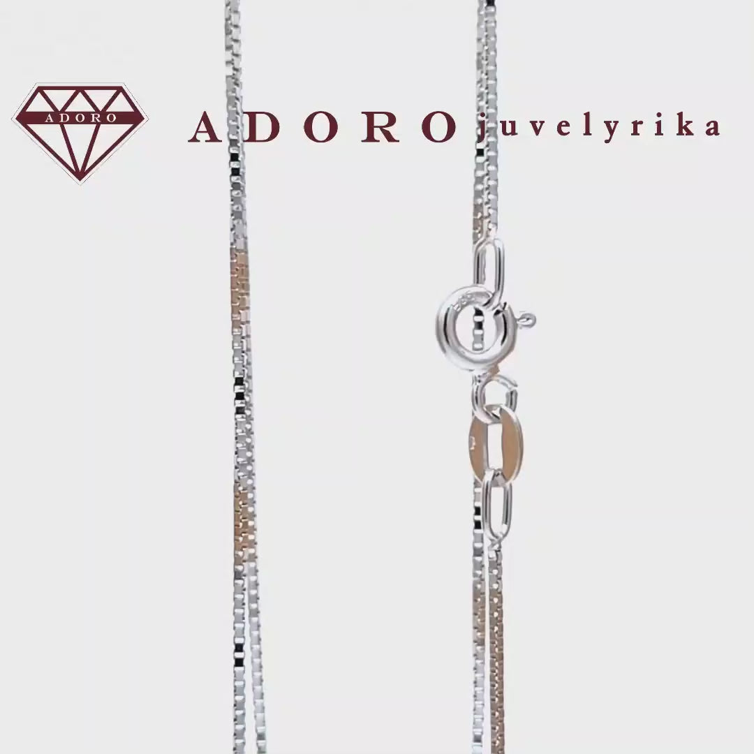 Baltos spalvos aukso grandinėlė su Box Chain pynimu – 40 cm, 1.00 mm