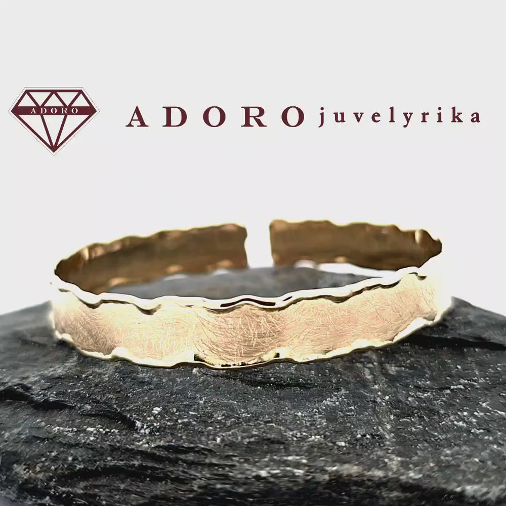 Geltono aukso apyrankė, 19.77 g, 10 mm pločio, 585 praba