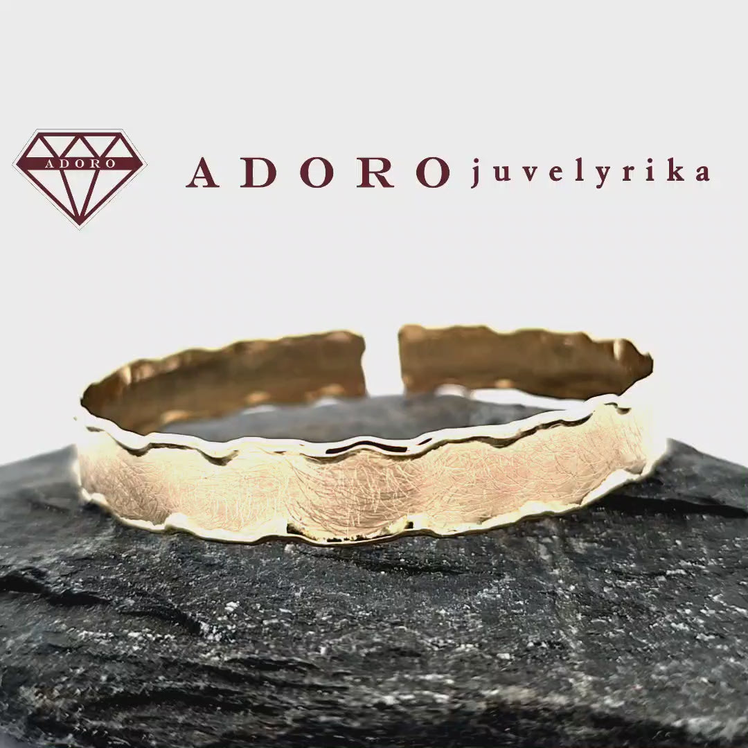 Geltono aukso apyrankė, 19.77 g, 10 mm pločio, 585 praba