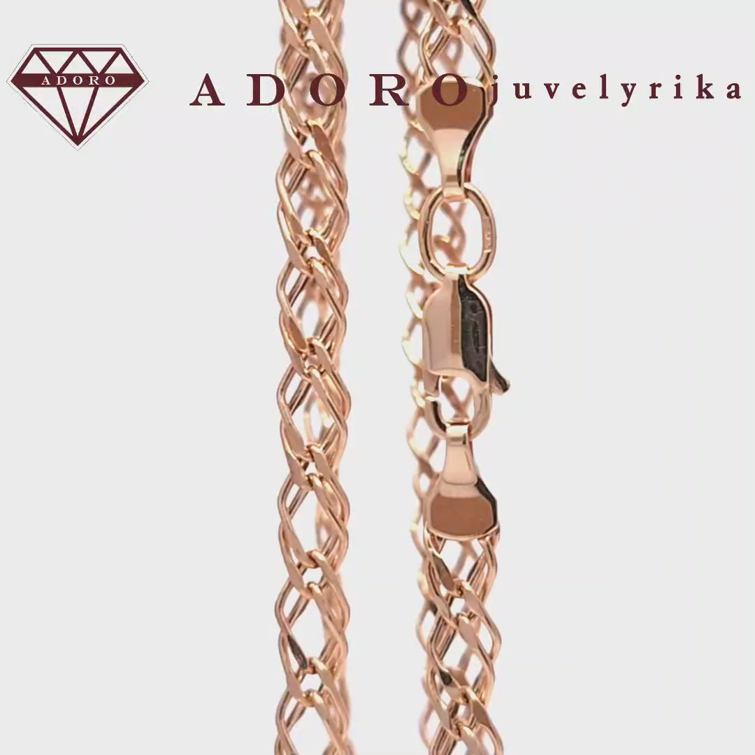 Raudono aukso grandinėlė RO 50 cm, 4,34 g