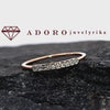 Rožinio aukso žiedas su 10 deimantų, 0.05 ct – ADORO juvelyrika