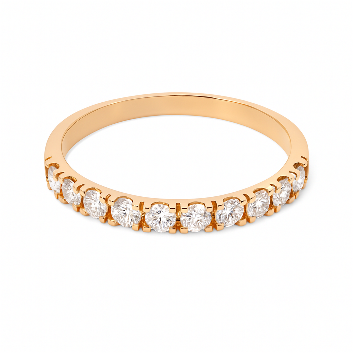 Raudono aukso žiedas su 10 briliantų, 1.78 g, 0.45 ct | ADORO juvelyrika