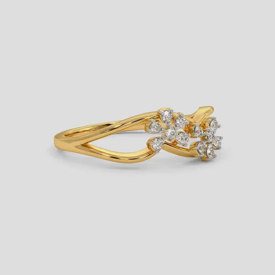 Geltono aukso žiedas Aisha su deimantais