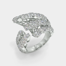  Balto aukso žiedas su deimantais, auksiniai žiedai su deimantais, sužadėtuvių žiedai, vestuviniai žiedai žiedai su deimantais