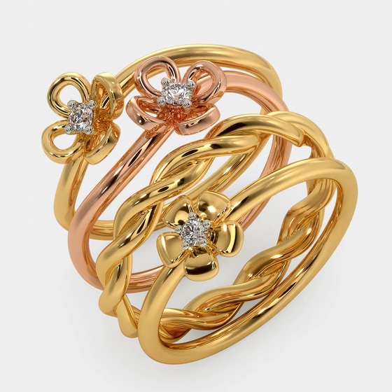 Geltono ir rausvo aukso žiedas su deimantais, su deimantu, auksiniai žiedai su deimantais, sužadėtuvių žiedai, vestuviniai žiedai, žiedai su deimantais, žiedai su briliantais