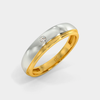 Balto ir geltono aukso žiedas su deimantu, auksiniai žiedai su deimantais, sužadėtuvių žiedai, vestuviniai žiedai, žiedai su deimantais